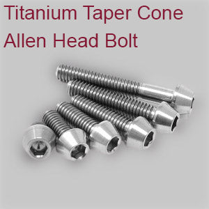 M10 (1.25mm Thread Pitch) x 40mm Titanium Grade 5 Taper Cap Allen Bolt